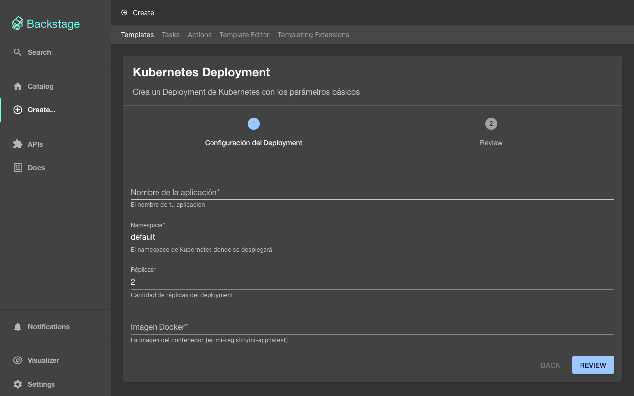 Formulario de un Software Template